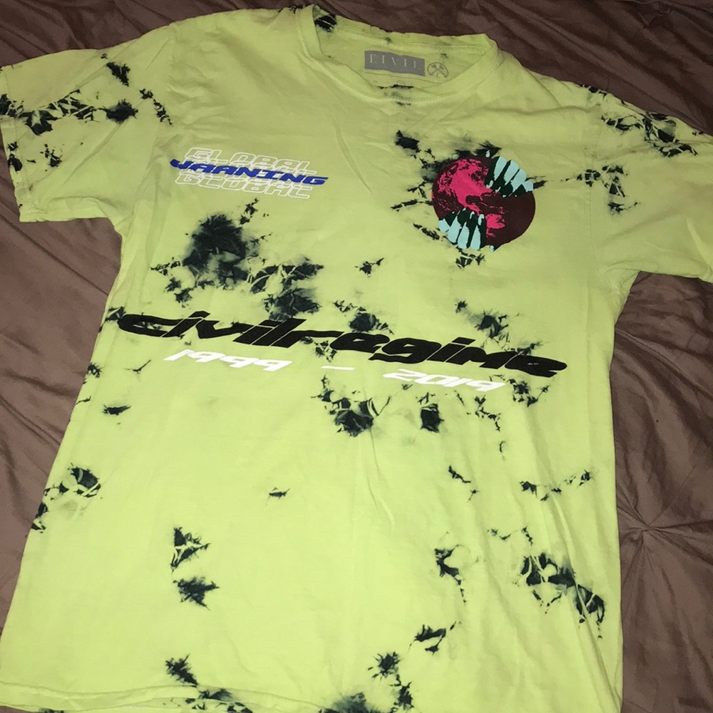 civil regime neon green tee shirt